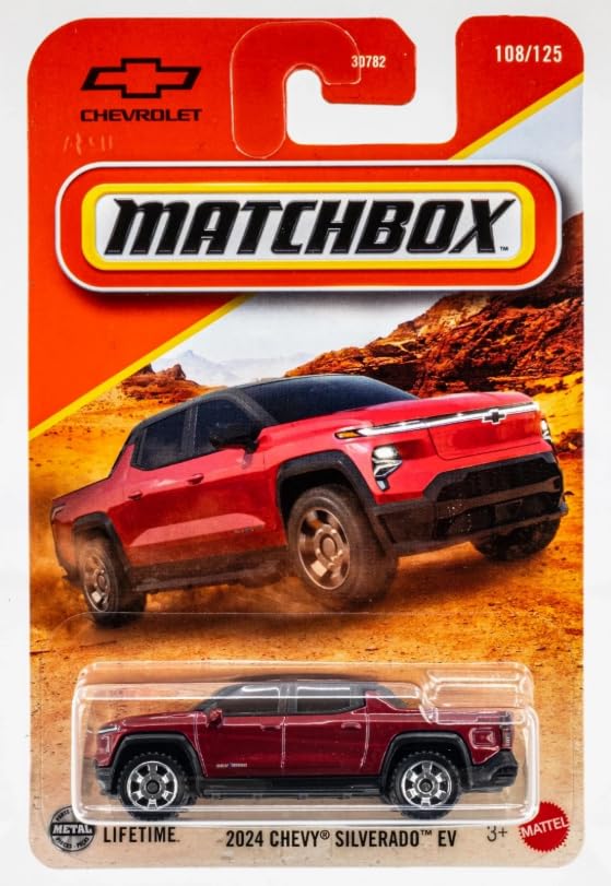 Amazon.com: Matchbox 2024 Chevy Silverado EV [Red] 108/125, 1:64